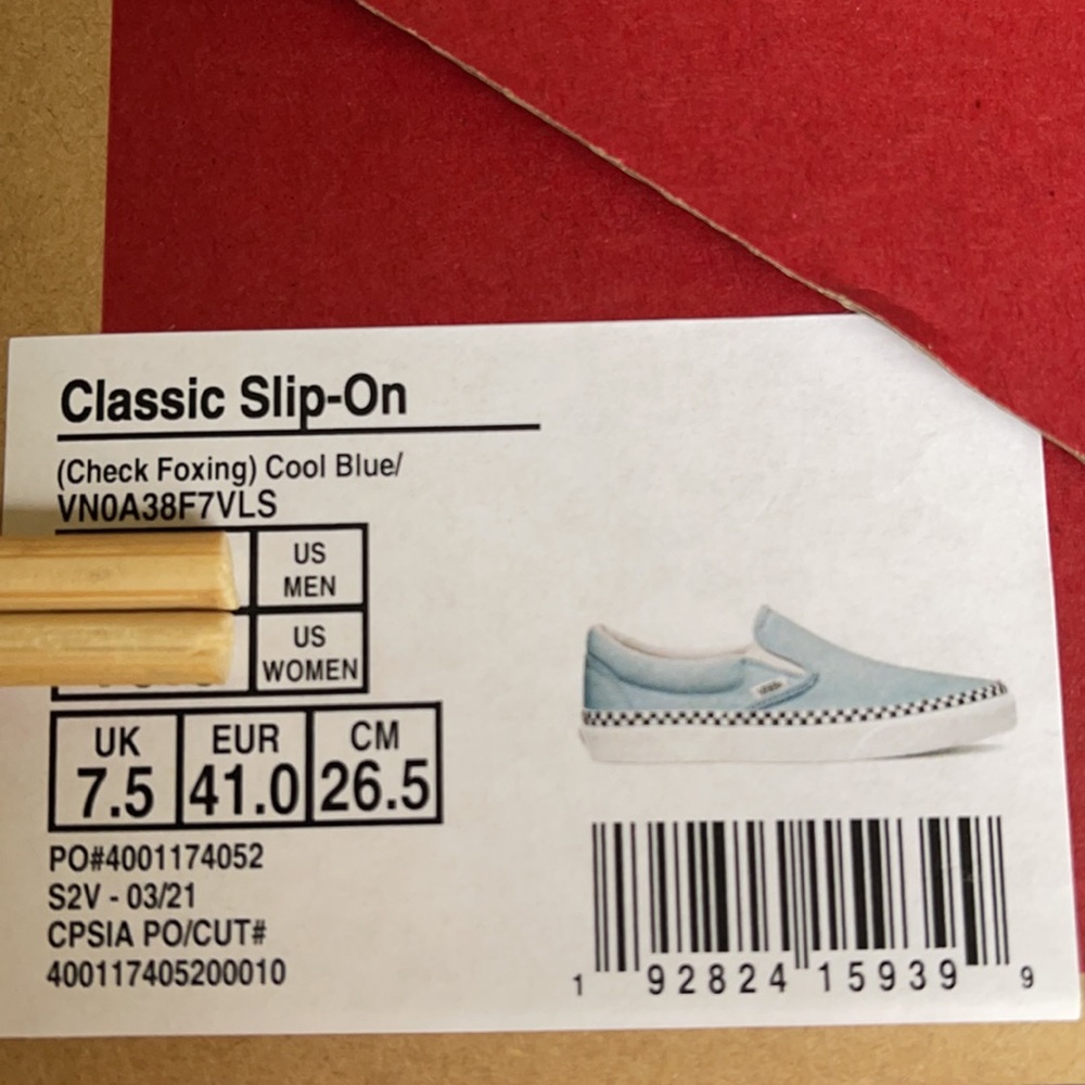 Vans Classic Slip On Check Foxing Men’s - Picture 15 of 16